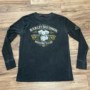 Harley Davidson Grey Long Sleeve Shirt, Medium